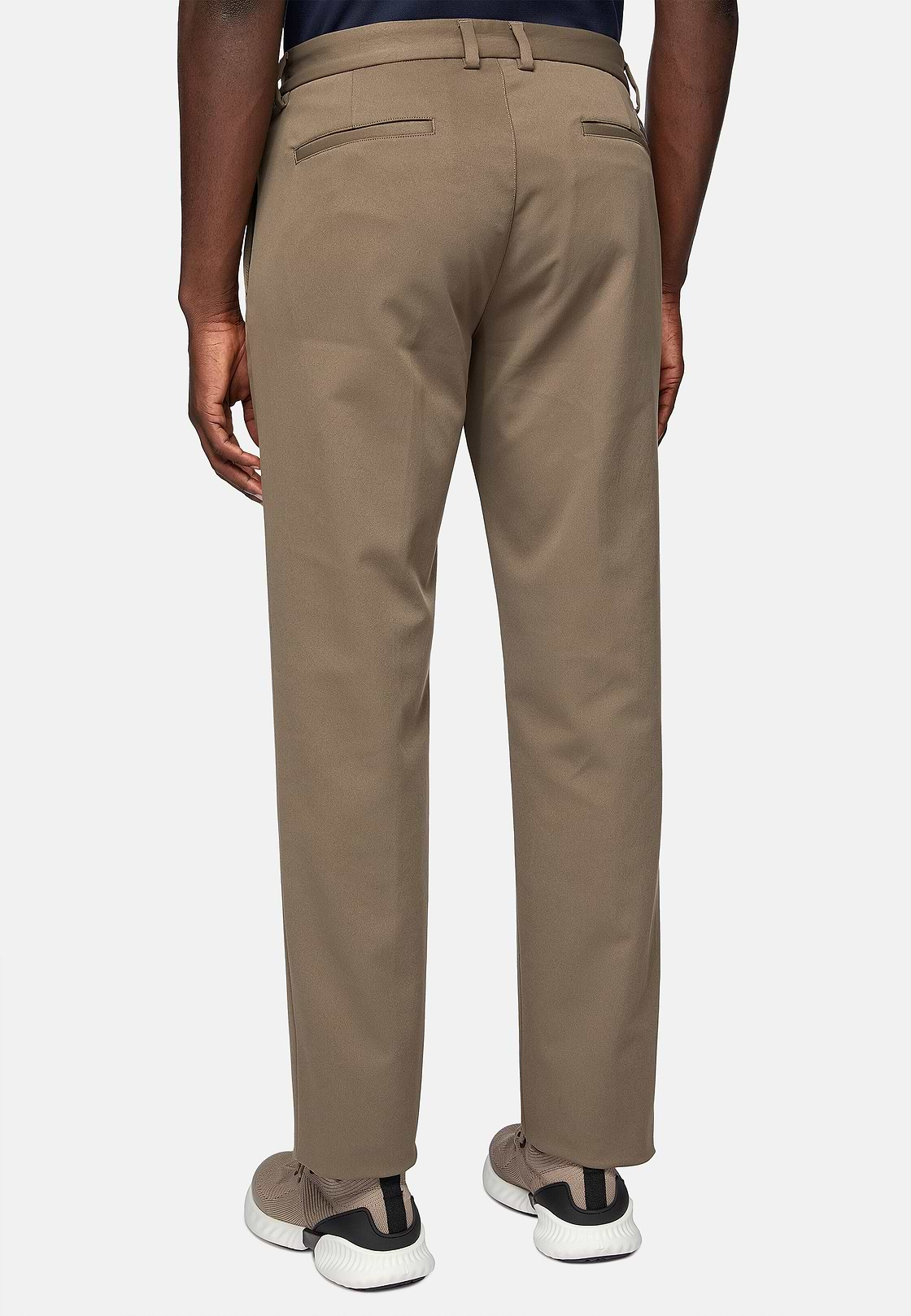 B Tech Trousers in Stretch Technical Fabric, Taupe, hi-res