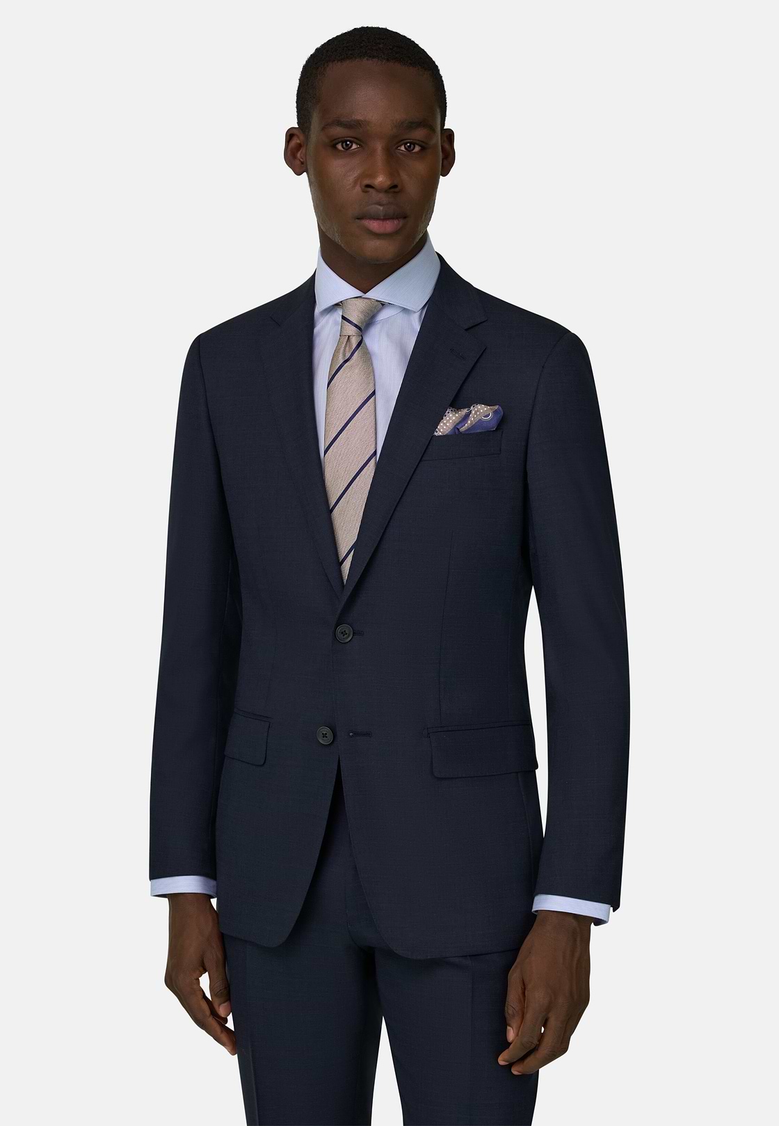 Abito Principe Di Galles Lana Stretch, Navy, hi-res, 1
