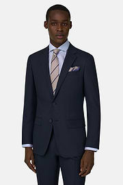 Abito Principe Di Galles Lana Stretch, Navy, thumb, 1