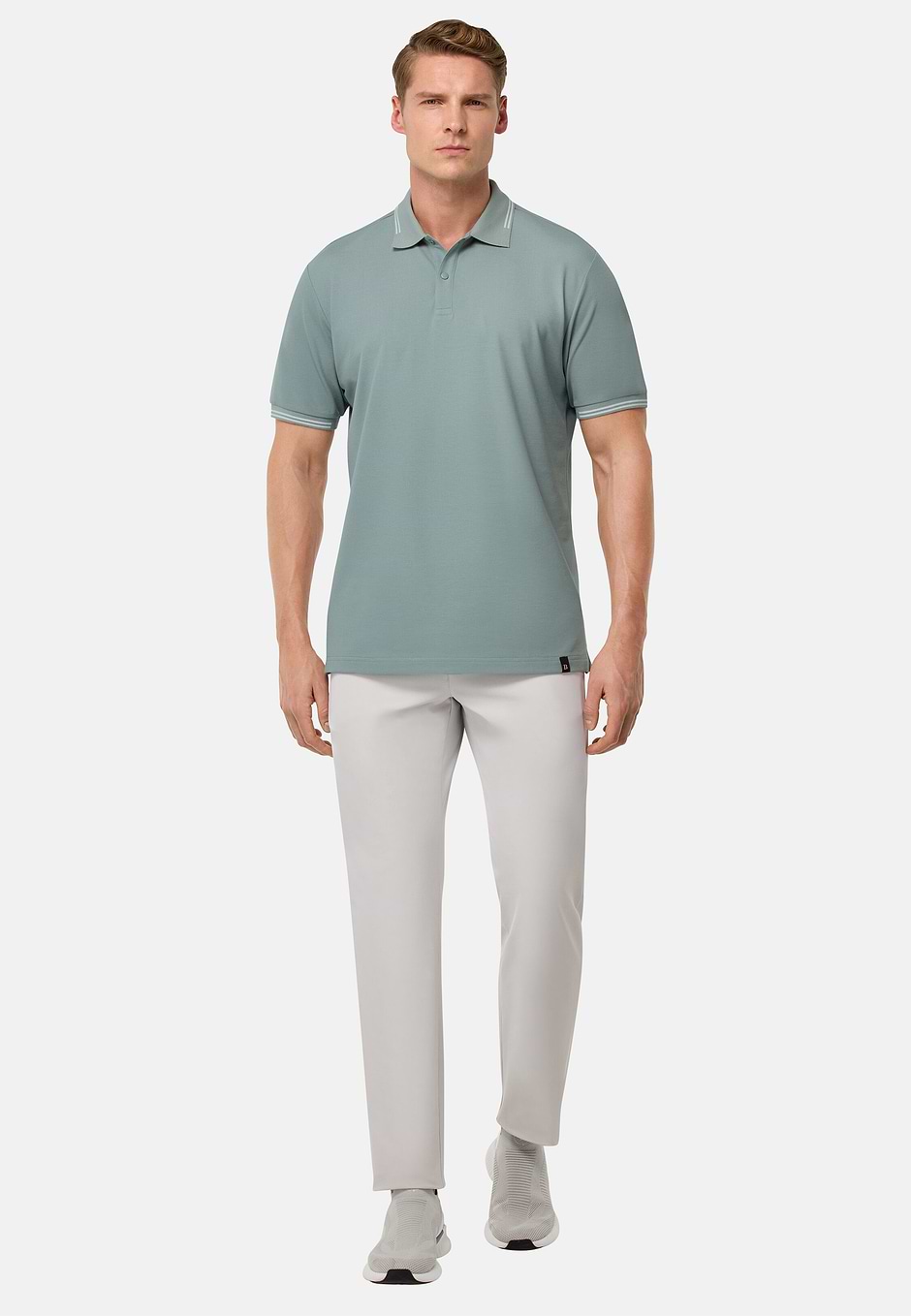 Cool Jade-Fresh Piqué Polo Shirt, Light Green, hi-res