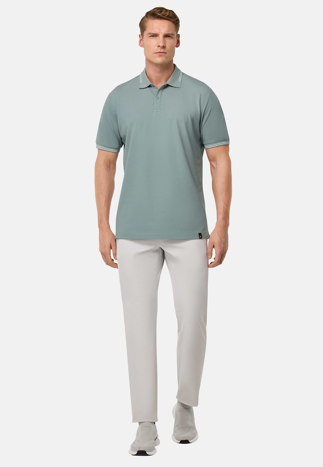 Cool Jade-Fresh Piqué Polo Shirt, Light Green, hi-res