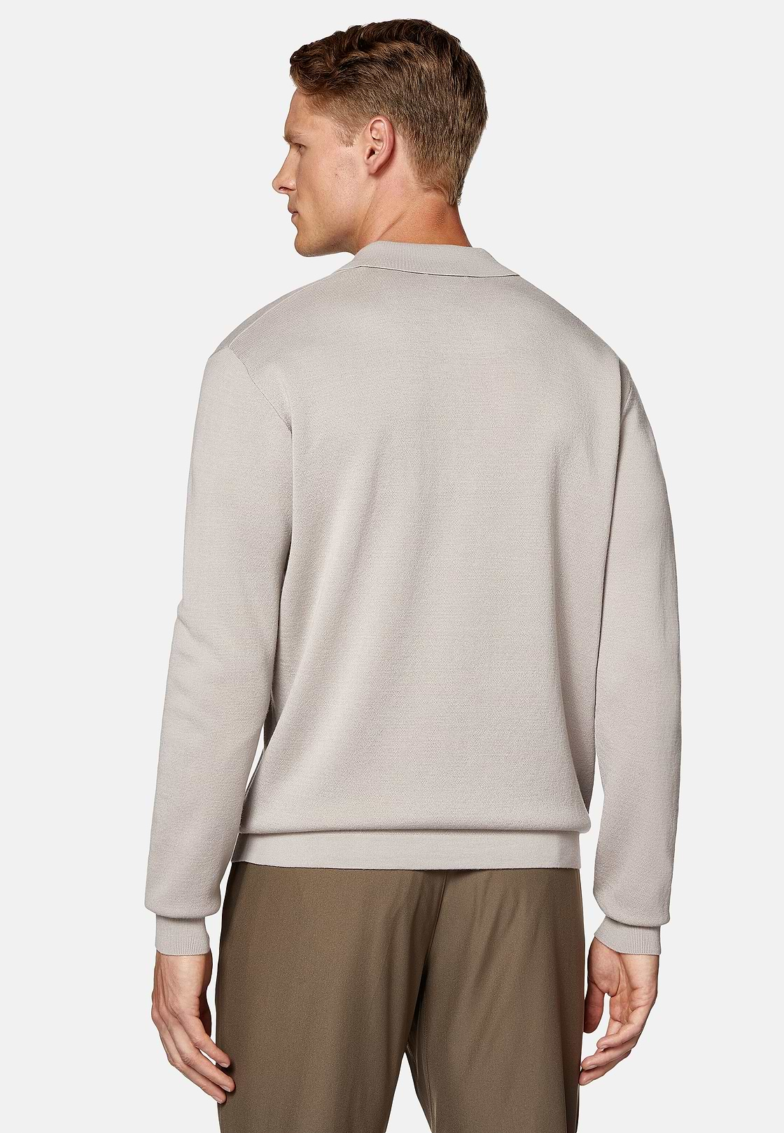 Sand Merino Wool Tech Polo Shirt, Sand, hi-res