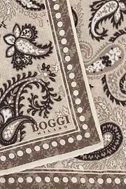 Paisley Print Silk Pocket Square, Taupe, thumb, 3