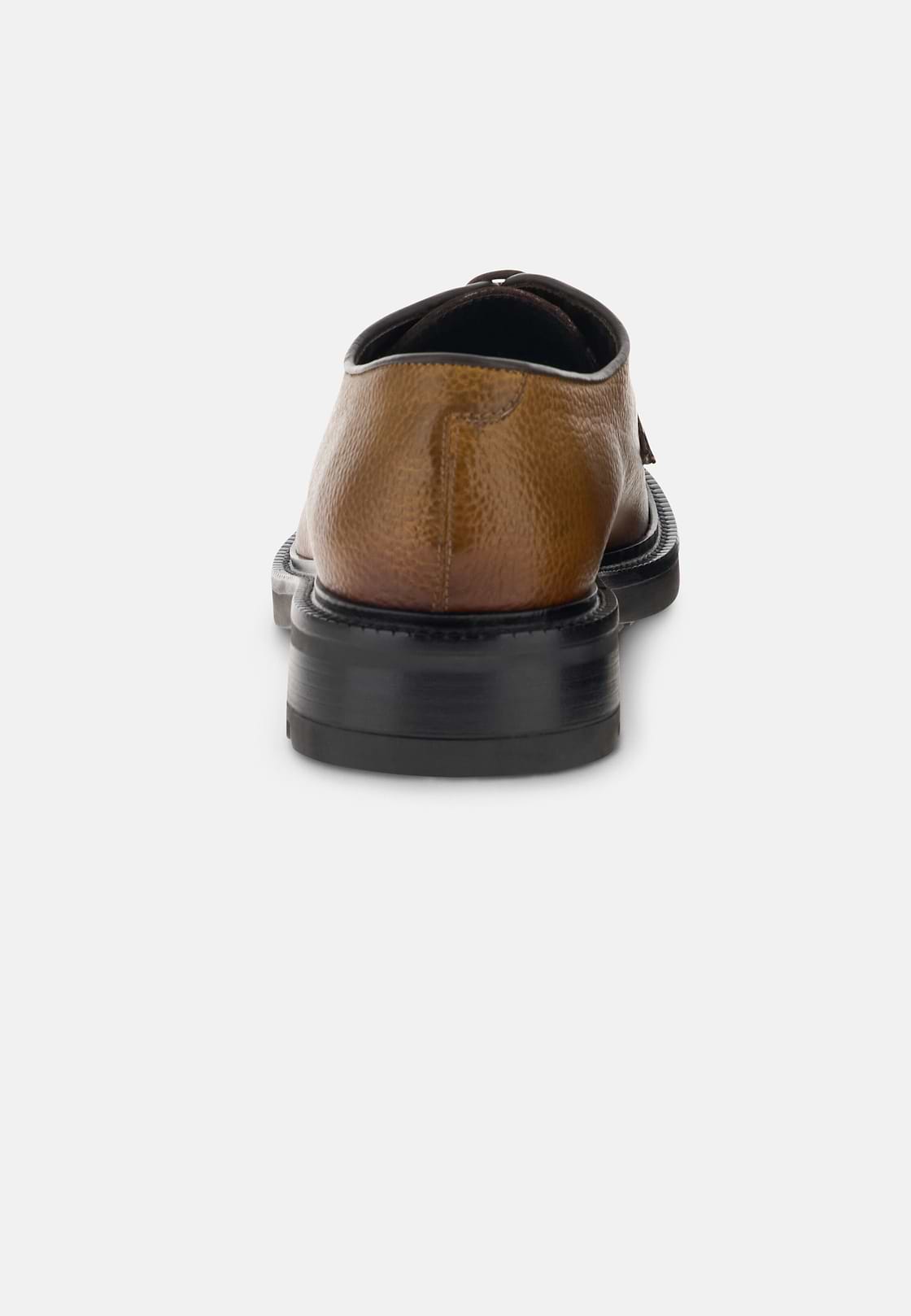 Derby Shoes in Grained Leather, Brown, hi-res, 5