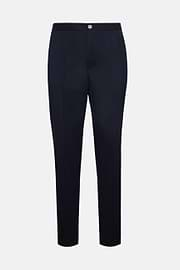 Stretch Cotton Pinces Pants, Navy blue, hi-res