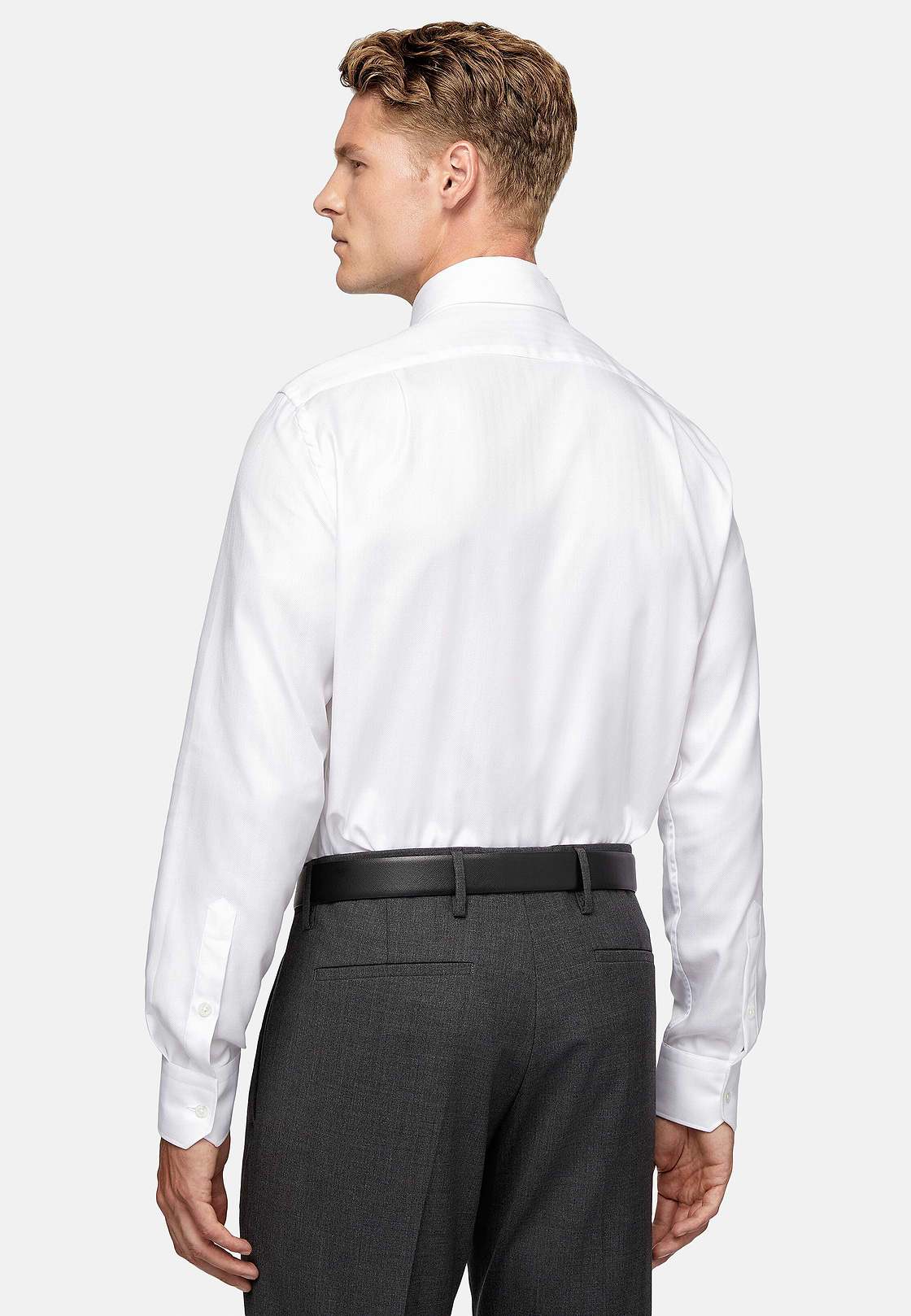 Regular Fit Cotton Twill Shirt, White, hi-res