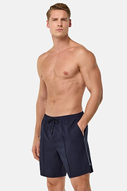 Maillot De Bain En Tissu Technique Imprimé, bleu marine, hi-res