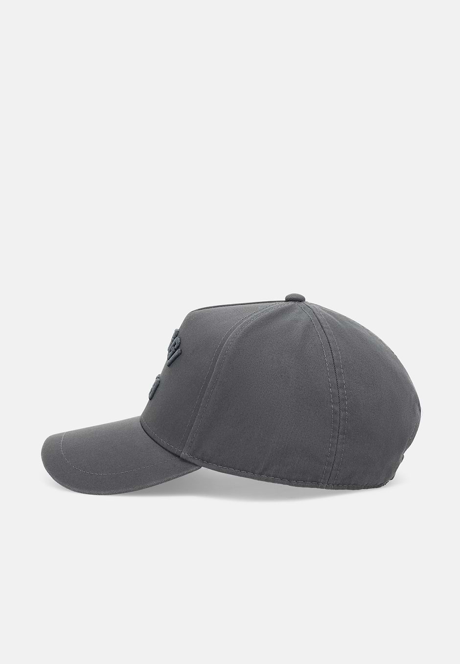Baseball Cap With Visor And Embroidery in Cotton, Charcoal, hi-res