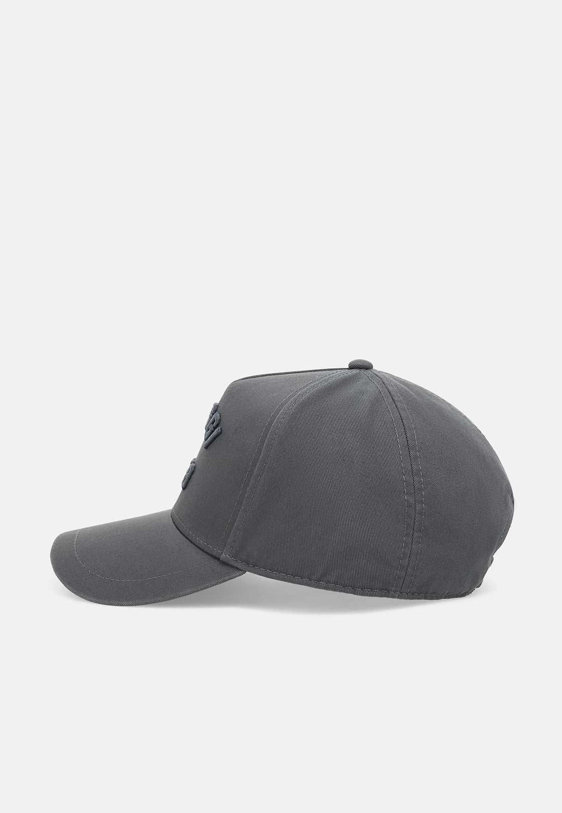 Cappello Con Visiera E Ricamo In Cotone, Carbone, hi-res