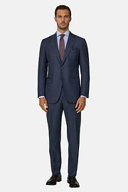 Pinstripe Wool Suit, Blue, thumb, 2
