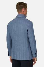 Blazer in Wool Silk Pinstripe, Light Blue, thumb, 4