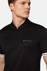 High-Performance Fabric Polo Shirt, Black, hi-res