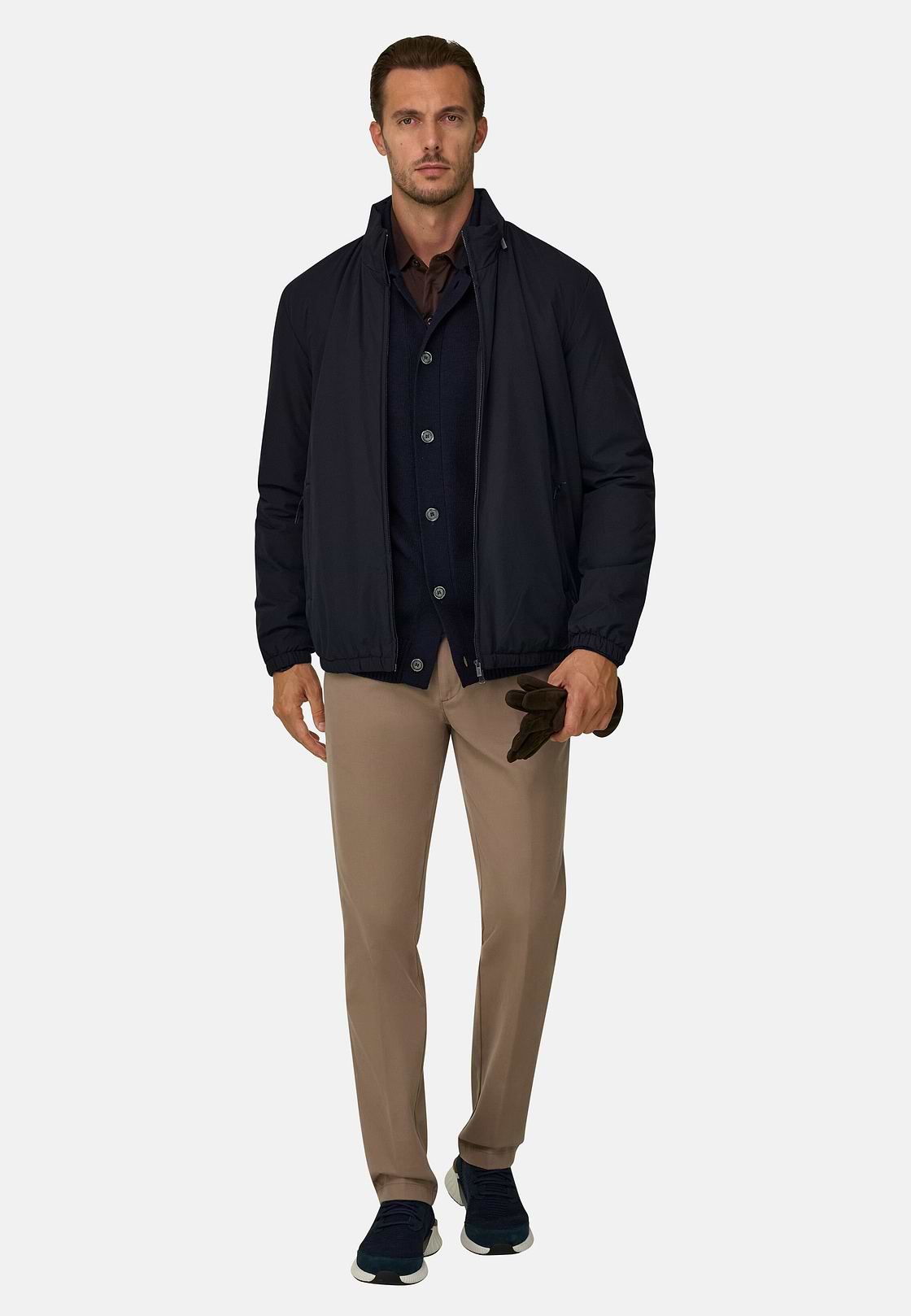 Bomber in Technical Fabric B Tech, Navy blue, hi-res, 2