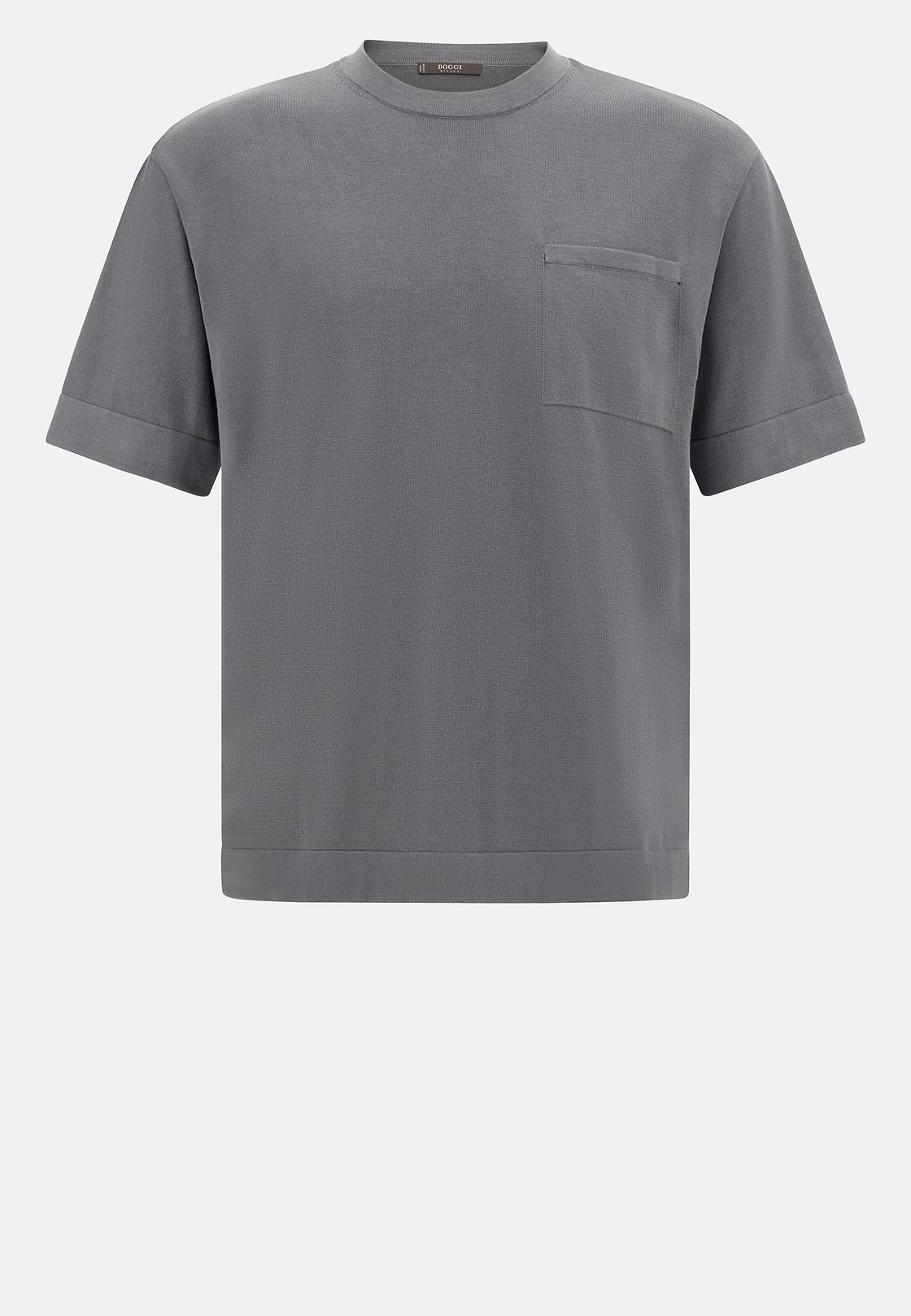 T-Shirt Di Maglia In Cotone Pima, Carbone, hi-res