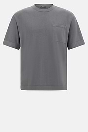 T-Shirt Di Maglia In Cotone Pima, Carbone, hi-res