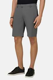 Bermudashorts aus elastischem Seerzucker-Nylon B Tech, Dunkelgrau, thumb, 1