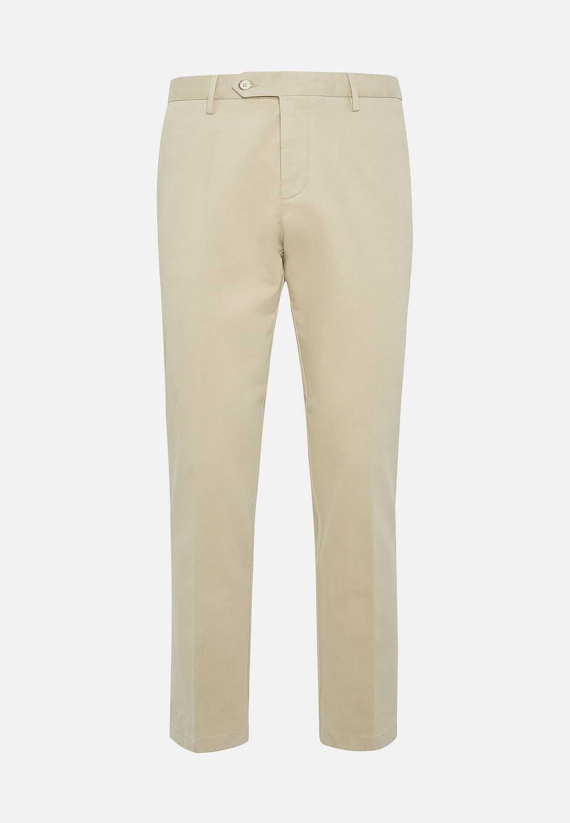 Stretch Cotton Trousers, Beige, hi-res