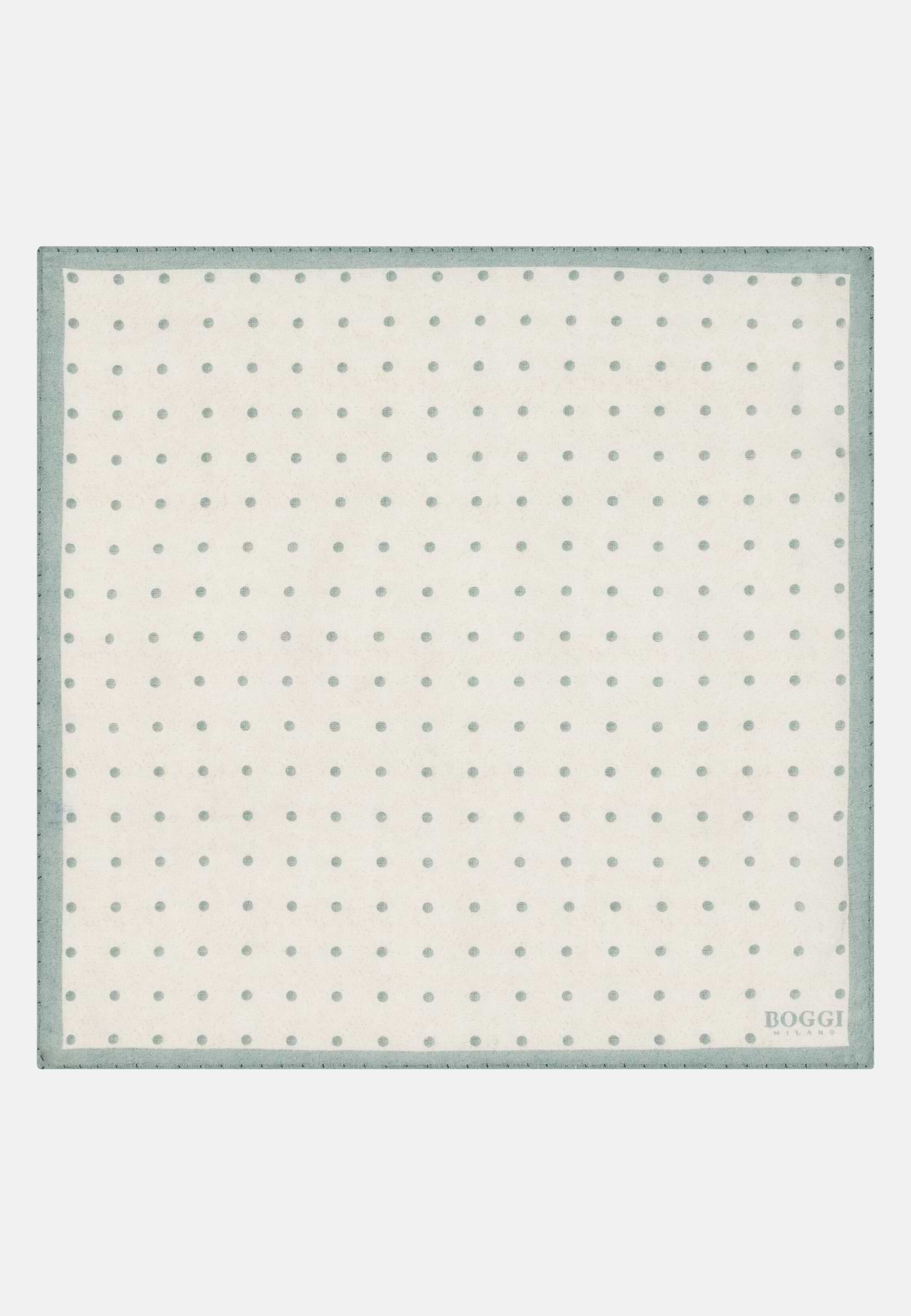 Polka Dot Linen Pocket Square, Green, hi-res, 2