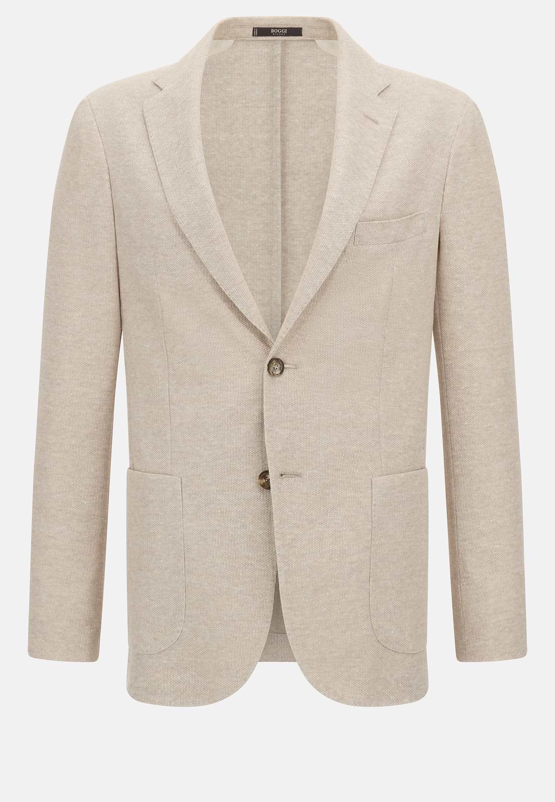 Veste En Coton Et Lin Mélangés B Jersey, Sable, hi-res