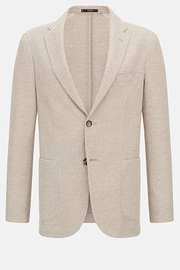 Veste En Coton Et Lin Mélangés B Jersey, Sable, hi-res