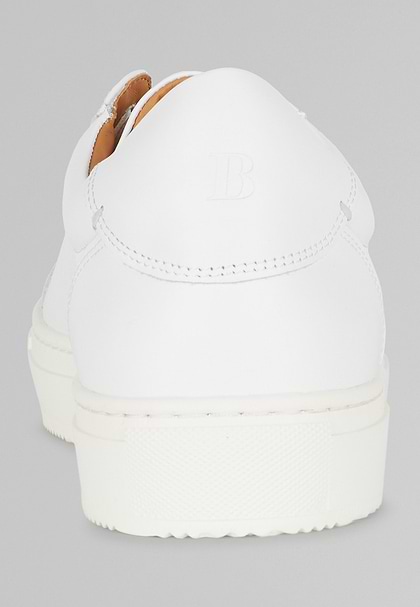 White Leather Trainers, White, hi-res