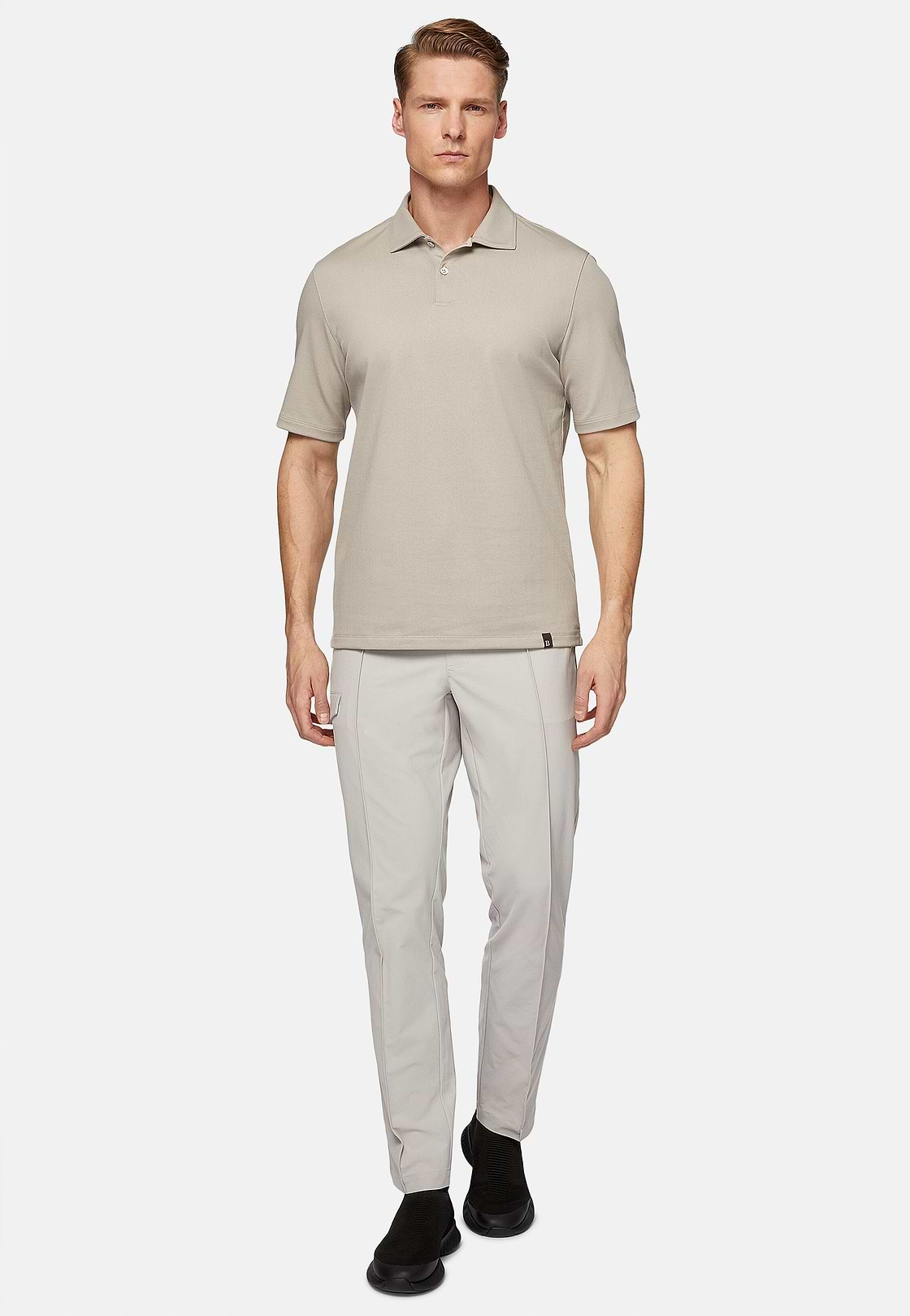 High-Performance Piqué Polo Shirt, Sand, hi-res