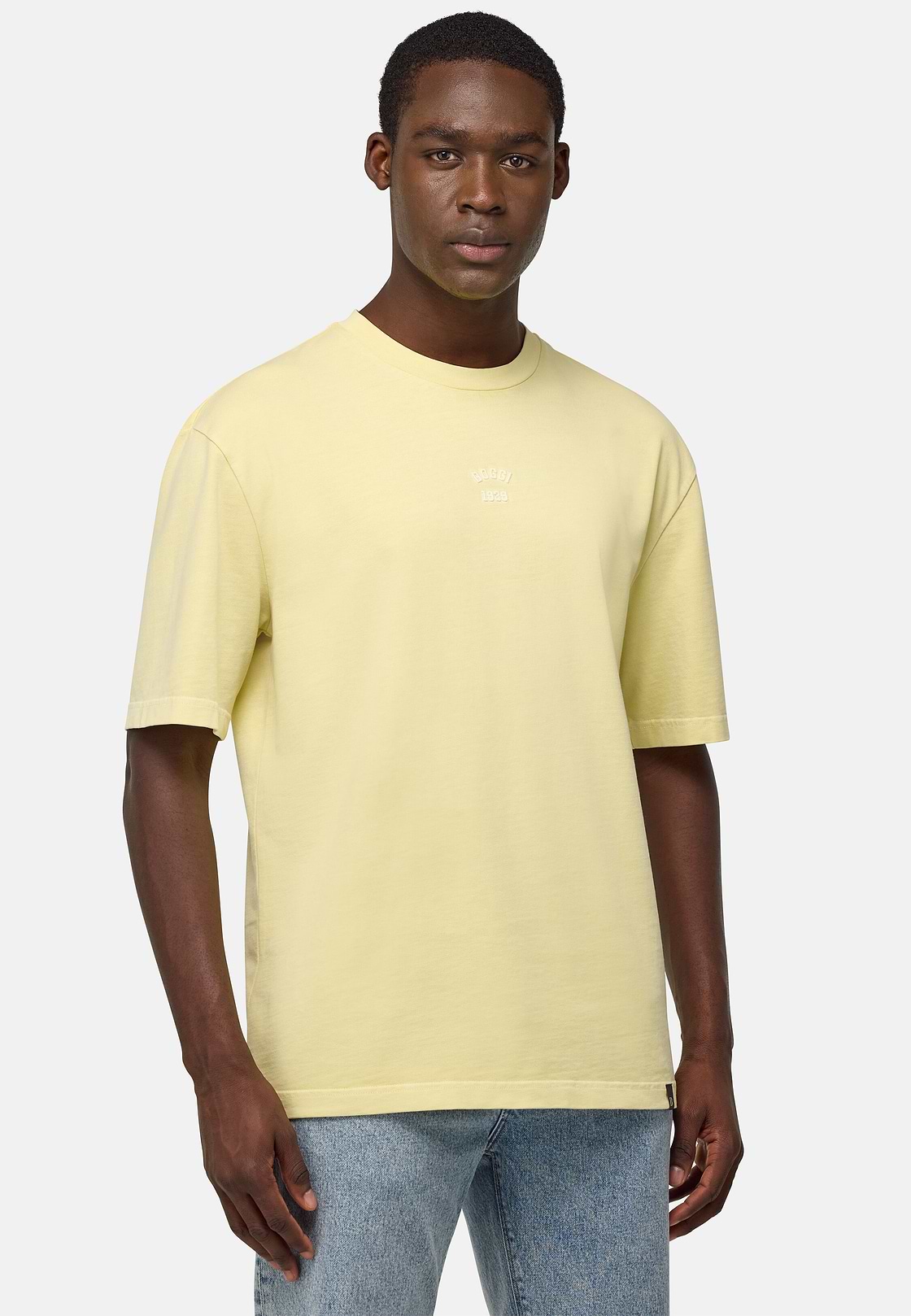 T-Shirt En Jersey De Coton, Jaune, hi-res