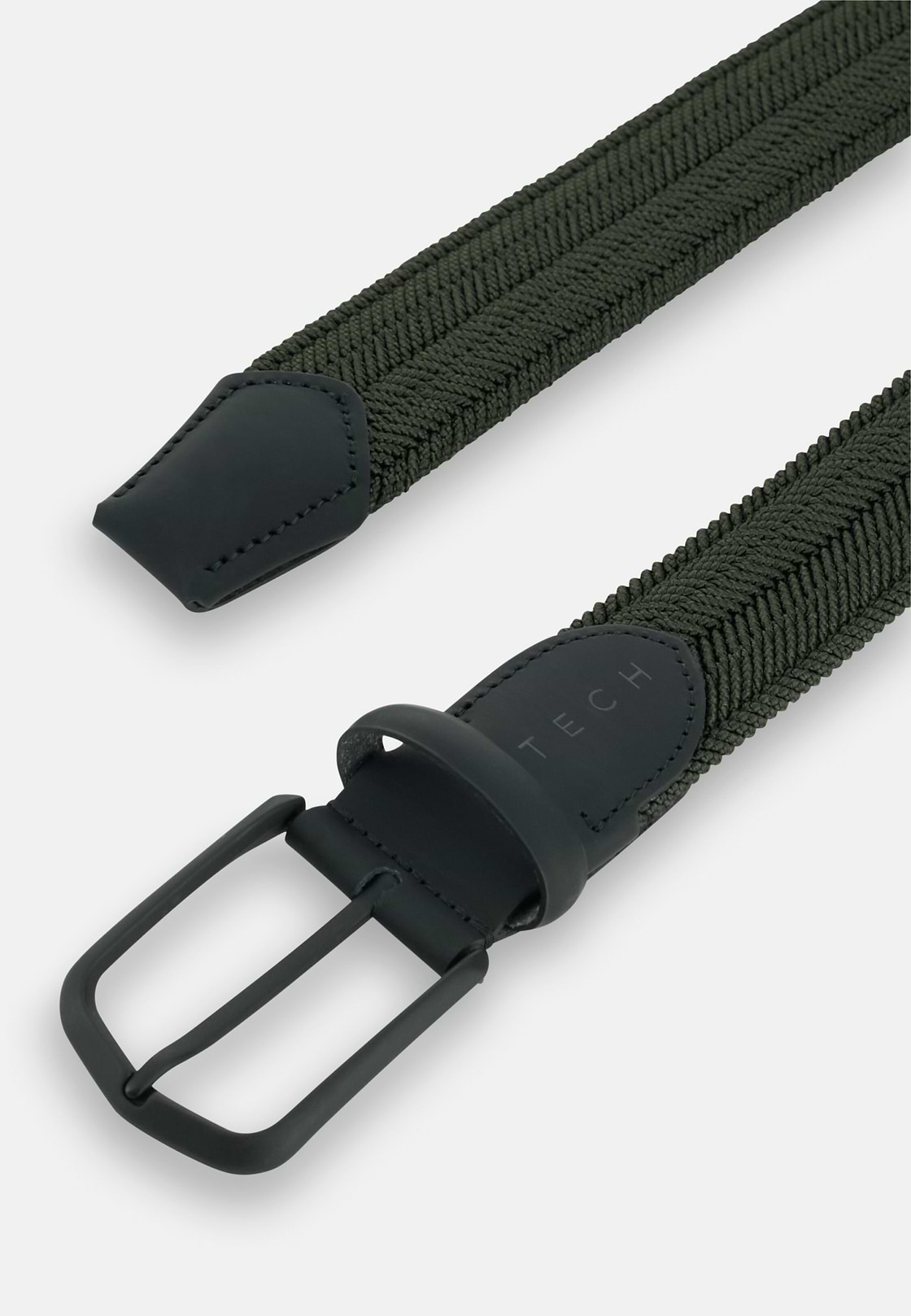 Gürtel Flechtmuster Stretchgewebe Mischgewebe Viskose, Militärgrün, hi-res, 2