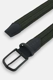 Gürtel Flechtmuster Stretchgewebe Mischgewebe Viskose, Militärgrün, thumb, 2