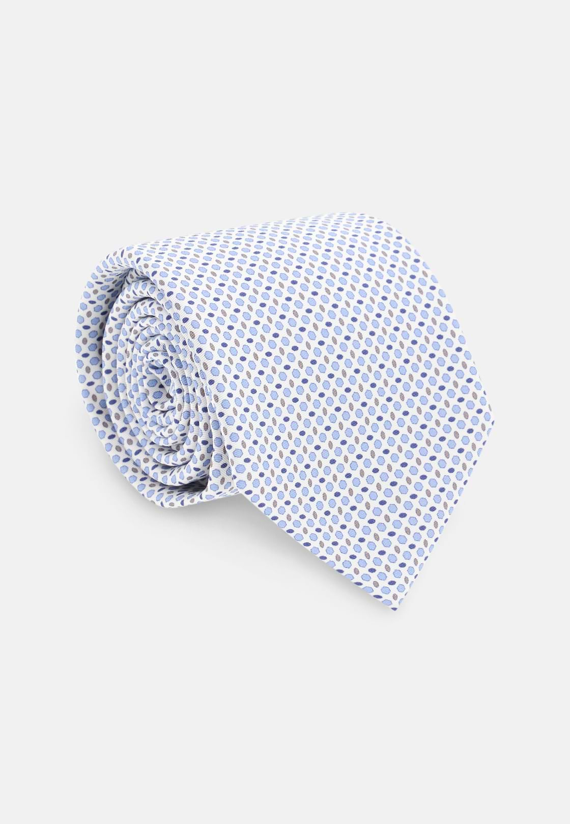 Geometric Patterned Silk Tie, Orange, hi-res, 2