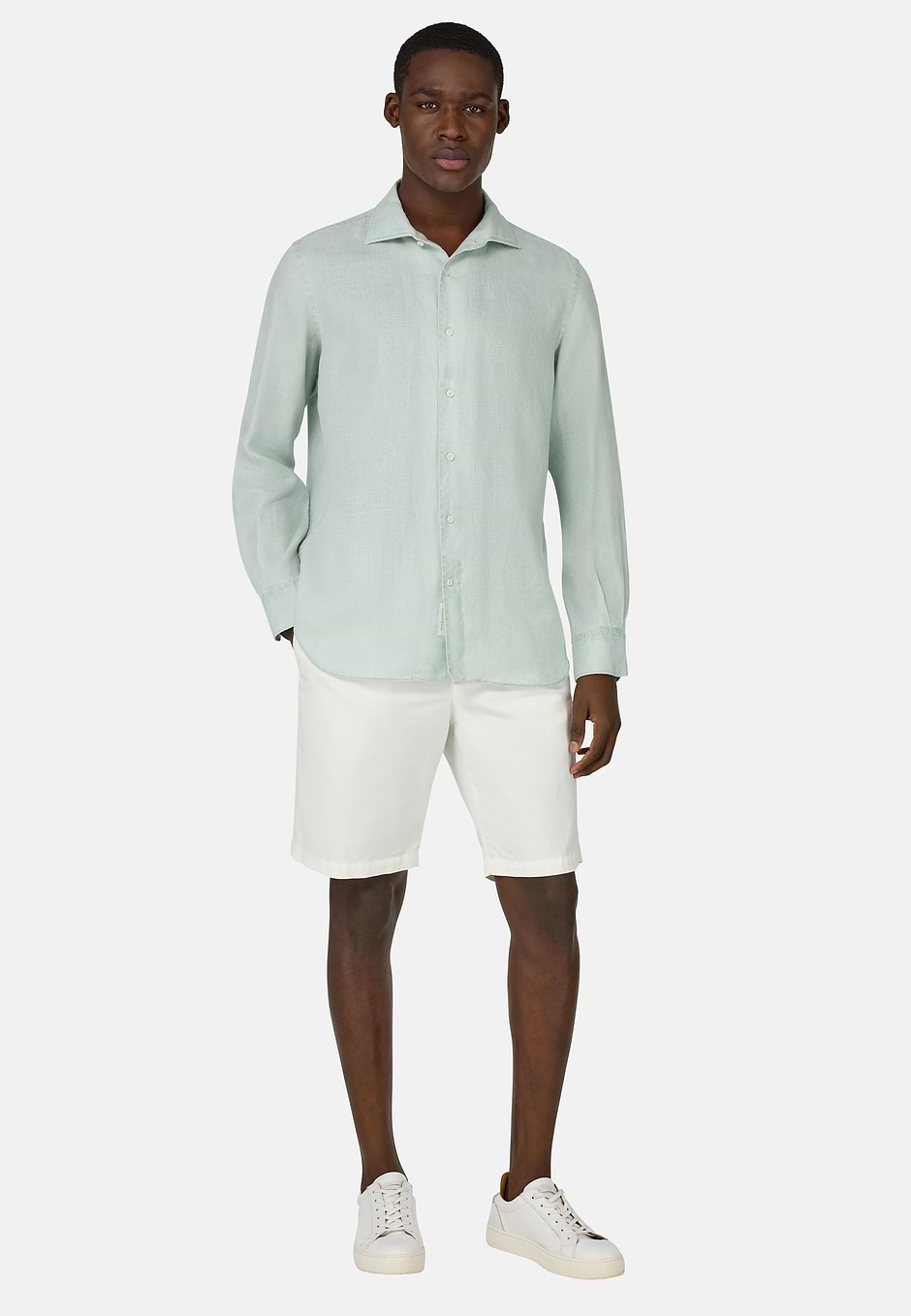Regular Fit Linen Shirt, Green, hi-res