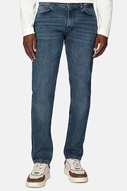 Donkerblauwe stretch denim jeans, Dark Blue, hi-res