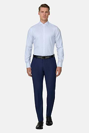 Camicia In Cotone Slim Fit, Azzurro, thumb, 2