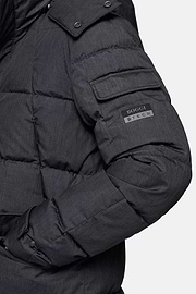 Parka B Tech de tecido técnico e penas de ganso, Grey, hi-res