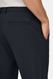 Hose Aus Elastischem Seersucker-BaumwolleNylon B T, Navy blau, thumb, 4