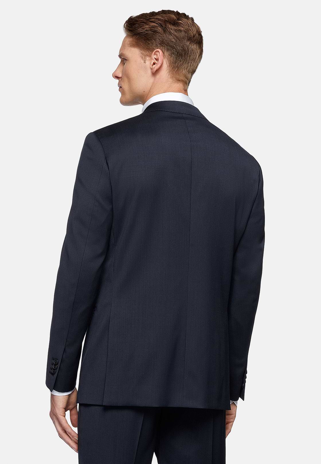 Blue Pinstripe Stretch Wool Suit, Navy blue, hi-res