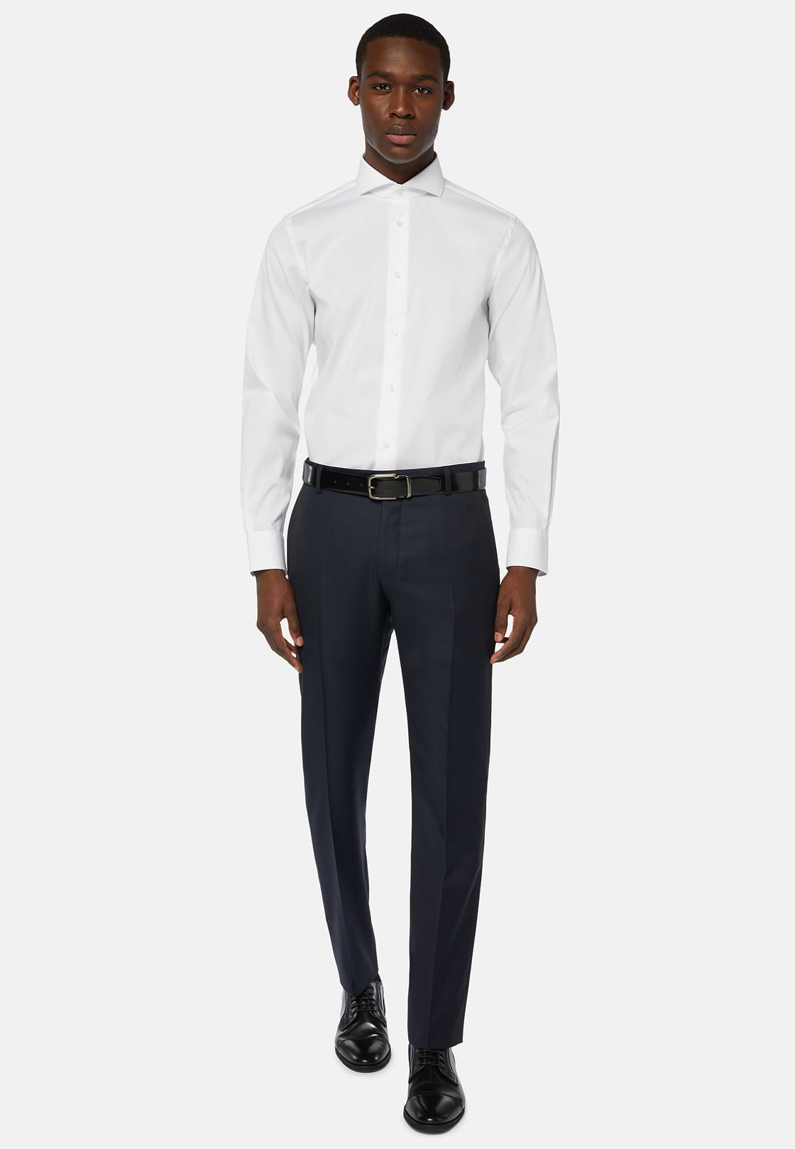 Stretch P.Point Napoli Collar Shirt Regular Fit, White, hi-res