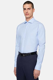 Camicia Check collo Windsor, Azzurro, hi-res