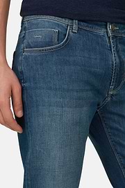 Vaquero De Denim Elástico Azul Medio, Azul, thumb, 4