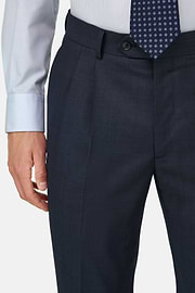 Double-Breasted Pattern Wool Suit, Navy blue, thumb, 3