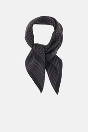 Geometric Patterned Silk Bandana, Charcoal, thumb, 2