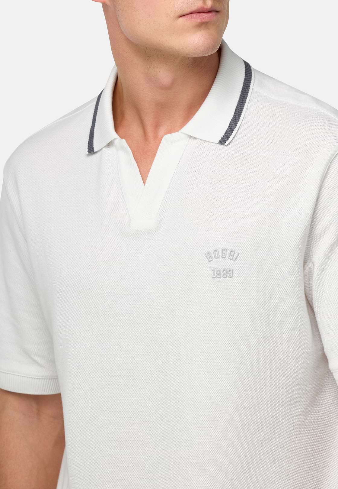 Cotton Piqué Polo Shirt, White, hi-res