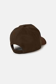 Baseball Cap With Visor And Embroidery in Cotton, Brown, hi-res