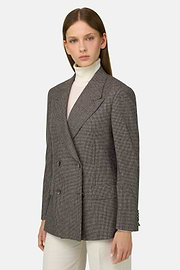 Blazer Double-Breasted in Wool, Taupe, thumb, 1