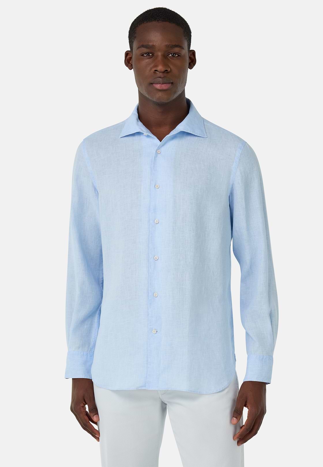 Regular Fit Linen Shirt, Light Blue, hi-res