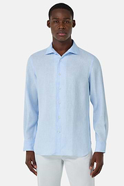Regular Fit Linen Shirt, Light Blue, hi-res