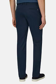 Stretch Cotton Trousers, Navy blue, thumb, 4