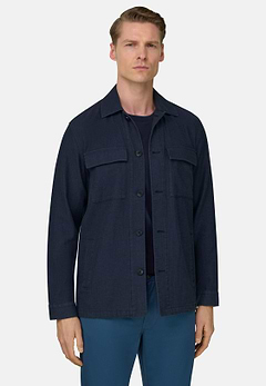 Giacca Camicia In Cotone Lino