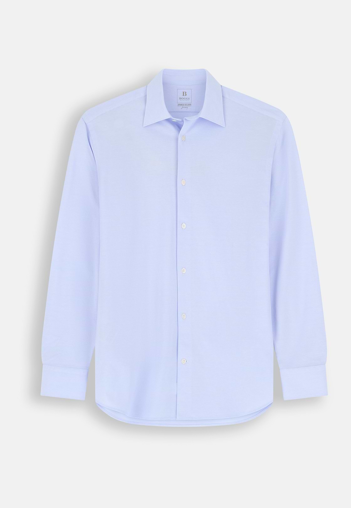 Polohemd Kariert aus Japanischem Jersey Regular Fit, Hellblau, hi-res, 7
