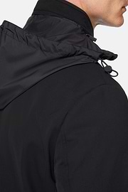 B Tech peacoat van technische stof, Black, hi-res